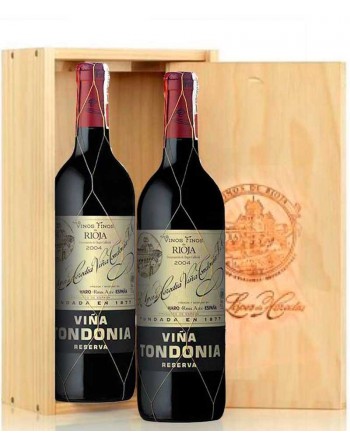 2 bottles Viña Tondonia Reserva in wood box