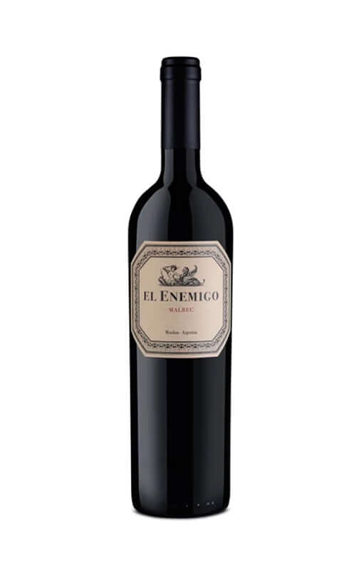 Bottle of El Enemigo malbec 2021 featuring elegant label design.