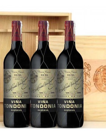 Pack 3 botellas Viña Tondonia Reserva en caja de madera