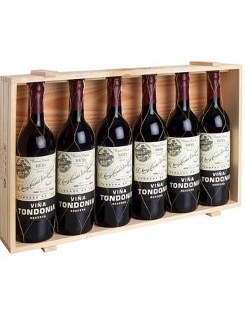 Pack 6 botellas Viña Tondonia Reserva en caja de madera