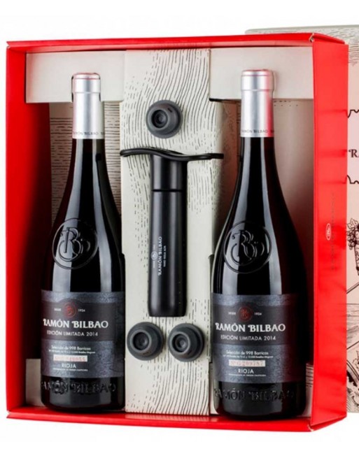 Pack 2 botellas de vino Ramón Bilbao Edición Limitada + Bomba