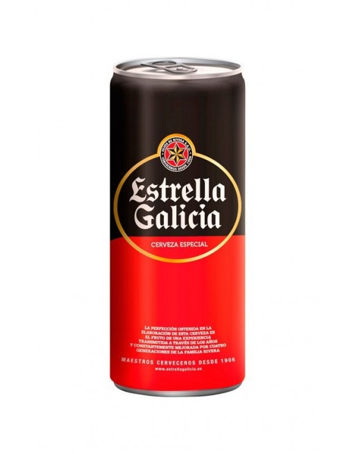 Cerveza Estrella Galicia Pack 24 latas 33 cl.