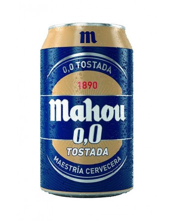 Cerveza Mahou 0,0 tostada Pack 24 latas 33cl.
