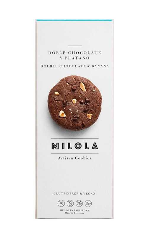 Galletas artesanas doble chocolate y plátano Milola 160g