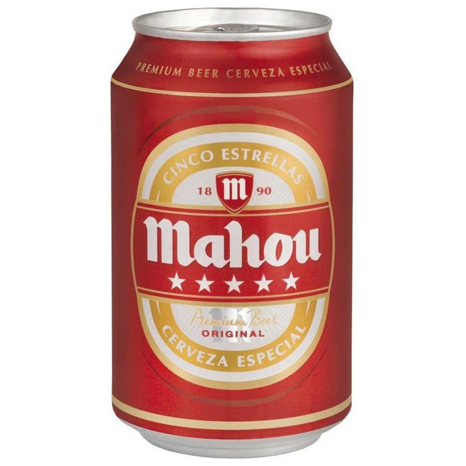 Cerveza Mahou 5 Estrellas Pack 24 Unidades 33cl. LATA - En Copa de Balón